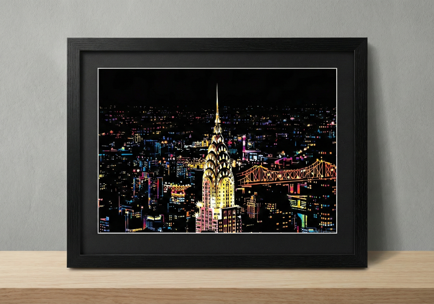 Marco de Madera Negro Listo para Colgar